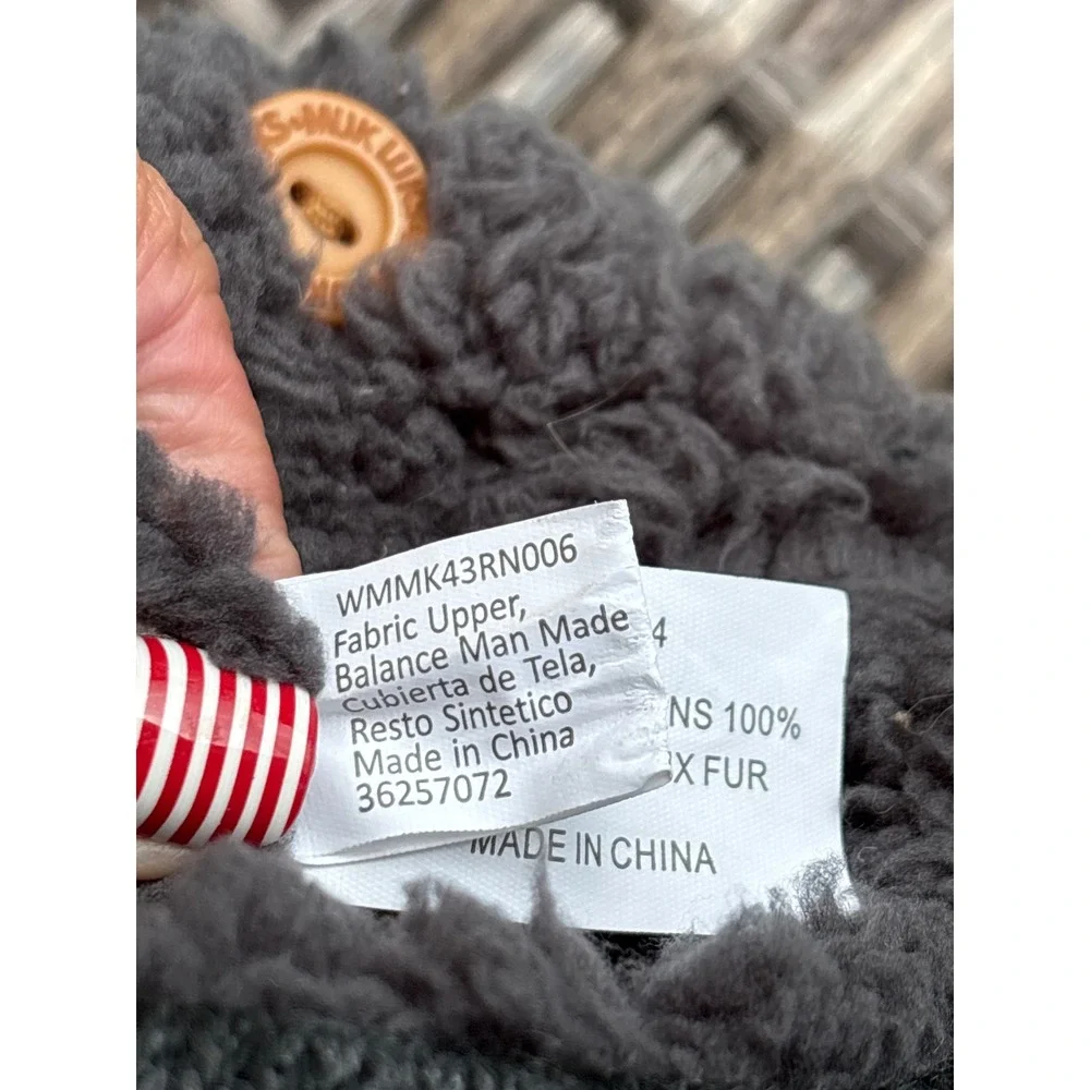 Muk Luks Cozy Women Size 7 Cable Knit Fair Isle Faux Fur Lined Boots Grey